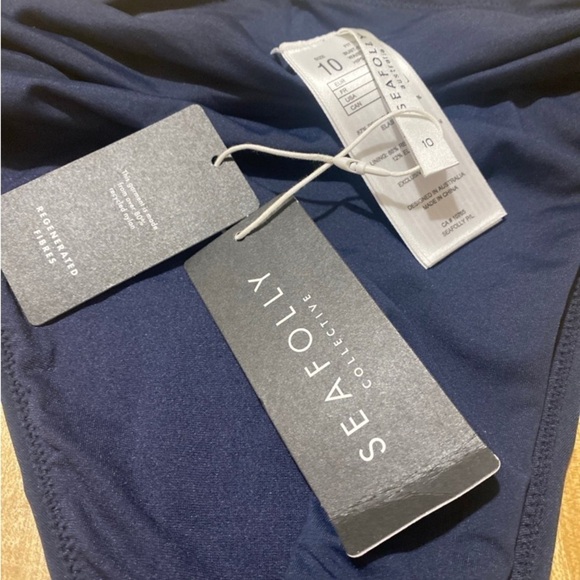 Seafolly One Shoulder Top High Leg Cheeky Bottom Bikini NWT size 6 & 8 - Picture 7 of 10